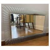 Rectangular Undulating Molded Glass Mirror