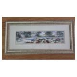 Framed Mixed Media Pansies Watercolor Original