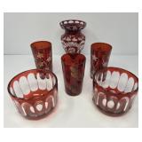 Red Glass Cut to Clear and More