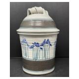 Hand Thrown Stoneware Blue Iris Sugar Jar