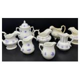 Adderley Blue Chelsea Sugar Bowl and Creamers