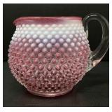 Fenton Cranberry Opalescent Hobnail Pitcher