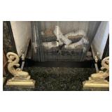 Brass Dolphin Andirons