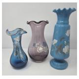 Vintage Colored Glass Vases