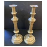 Pair of Large Brass Candlestick Holders