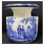 Doulton & Co Watteau Flow Blue Spittoon