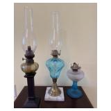Colored Glass Oil Lamp Collection