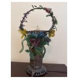 Beaded Floral and Woven Decorative Lamp