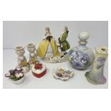 Collection of Hand Painted Porcelain Figures, More