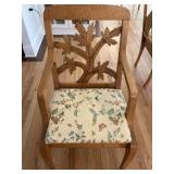 Hand Carved Tiger Maple Arm Chair