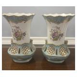 Old Paris Style Porcelain Spill Vases