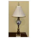 Hand Painted Milk Glass Table Lamp
