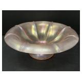 Fenton Velva Rose Pink Melon Ribbed Console Bowl
