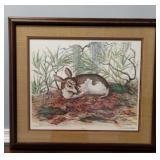 Framed Wildlife Fawnzie Print  Anne W. Richardson