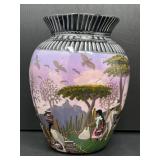 Hand Painted Pastoral Vase