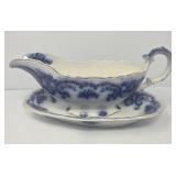 Antique Flow Blue Gravy Bowl