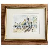 Paul,Jean Pont Alexandre III Bridge Watercolor