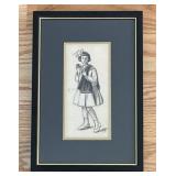 Robinson,Hazel Girl with an Apple Charcoal