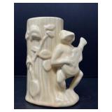 USA Pottery Frog with a Guitar Vase