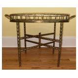 Brass Faux Bamboo Tray Table