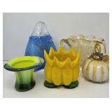 Art Glass Purse, Pumpkin, Flower Bowl and More