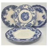 Antique Flow Blue Plates
