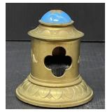 Antique Brass and Stone Inkwell