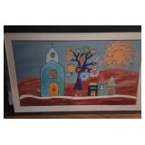 Framed Original Whimsical Acrylic Painting