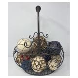 Metal Decorative Basket with Balls