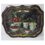 Decorative Toleware Tray with Berries