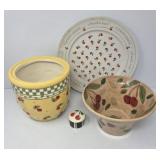 Collection Pottery Cherry Motif Bowls and Plates
