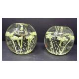 Pair of Art Glass Candleholders