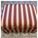 Striped Upholstered Ottoman