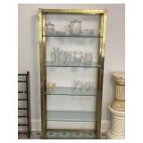 Mid Century Brass and Glass Shelf Unit