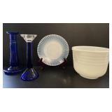 Cobalt and White Vintage Kitchen Ware