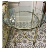 Oval Glass Top End Table