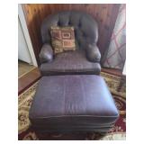 Faux Leather Chair and Ottoman
