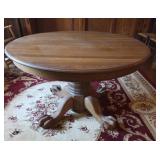 Vintage Oak Round Clawfoot Table