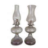 Vintage Clear Glass Oil Lamps