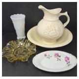 Vintage Water Basin, Pitcher and More