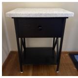Farmhouse Style Nightstand with Granite Top