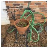 Wrought Iron Plant Stands and Hose