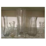 Collection of Clear Glass Vases