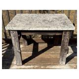 Rustic Table with Marble Top