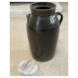 Brown Glaze Stoneware Butter Churn