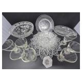Collection of Vintage Glassware, Serving Dishes