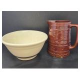 Vintage McCoy Dough Bowl and Stonewall Pitcher