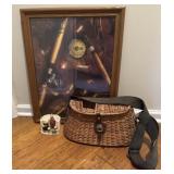 Wicker Creel Basket and Print
