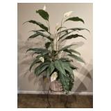 Faux Peace Lily with Metal Plant Stand