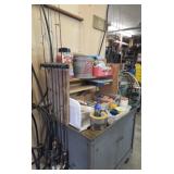 Assortment Fishing Equipment Metal Cabinet